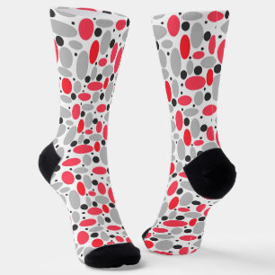 Bohnen und Erbsen rotes, weißes Muster Socken