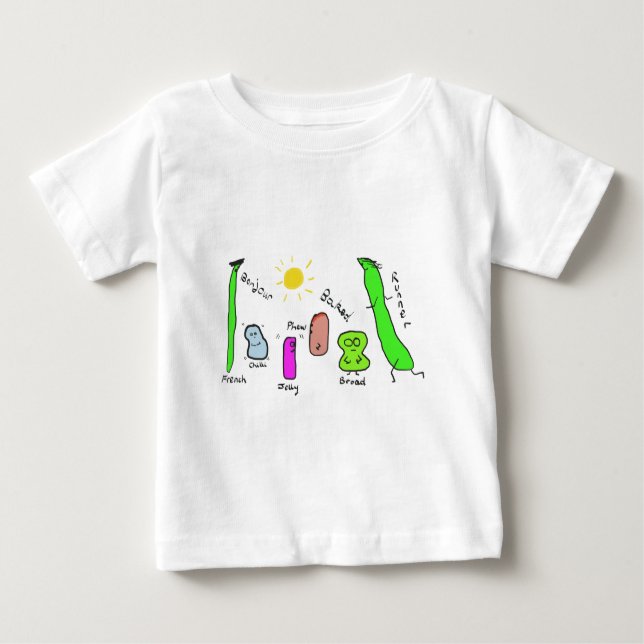Bohnen-Wortspiele Baby T-shirt (Vorderseite)