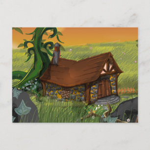 Bohnenstiel Cottage Cartoon Postkarte