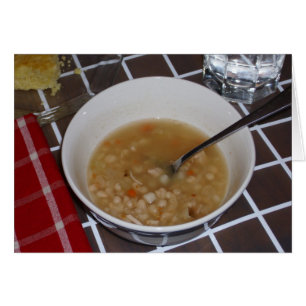 Bohnensuppe-Rezept auf einer Karte