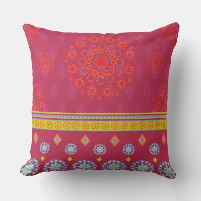 BOHO1 Mandala - Pillow Kissen Für Draußen (Vorderseite)