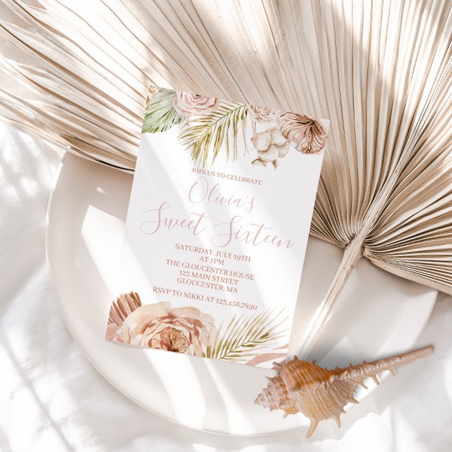 Boho 16 . Geburtstag Floral 16. Geburtstag Einladung (Von Creator hochgeladen)