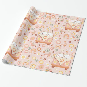 Boho 1960er Hippie-Friedenstransporter Geschenkpapier