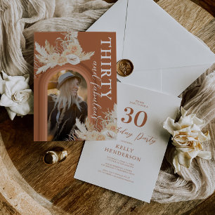 Boho 30. Geburtstag Foto-Einladung Einladung