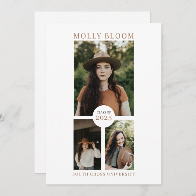 Boho 3 Foto Abschluss Ankündigung (Vorne/Hinten)