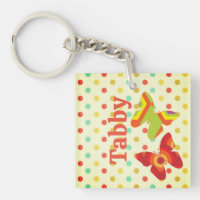 Boho 70er-Jahre gestreifter Polka Dot Schmetterlin