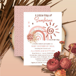 Boho A Ray of Sunshine Girl Baby Shower by Mail Einladung