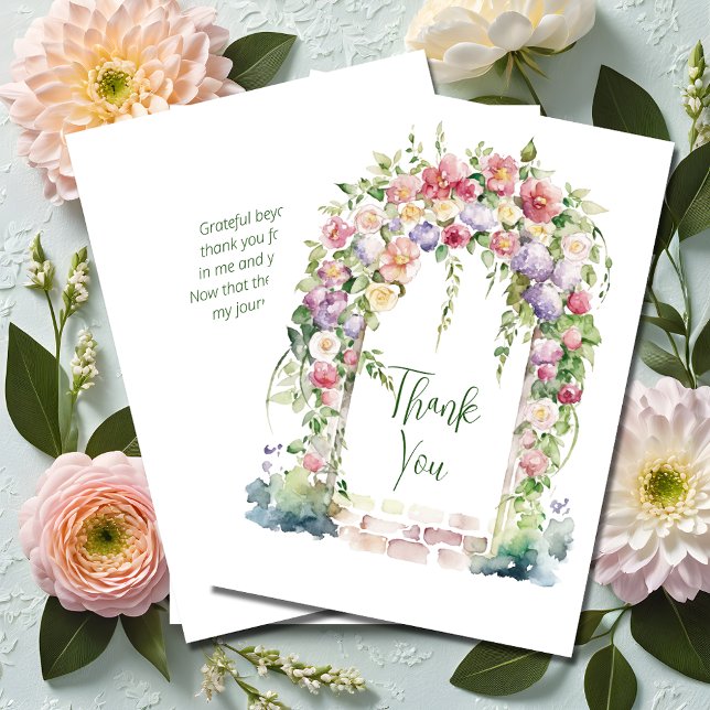 Boho-Abschluss-Blumenbogen Dankeskarte (Von Creator hochgeladen)