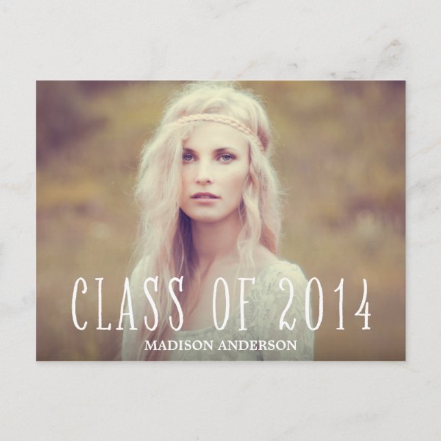 Boho | Abschluss Postkarte Einladung (Vorderseite)