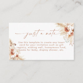 Boho-Abschlusskarte | Terracotta Just a Note Card Begleitkarte