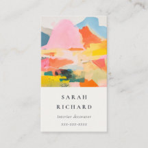 Boho Abstarct Moutain Landscape Pink Blue Orange