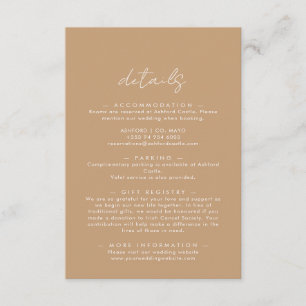 Boho Abstract Gentle Fawn Hochzeitsdetails Begleitkarte