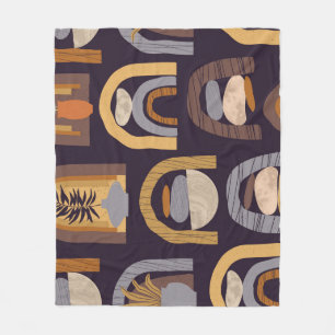 Boho-Abstract: Minimalistischer Vintage-Charme. Fleecedecke