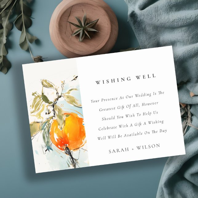 Boho Abstract Orange Wedding Wishing Well Begleitkarte (Von Creator hochgeladen)