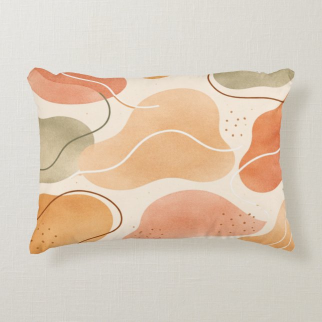 Boho Abstract Organic Shape Pillow - Earthy Dekokissen (Vorderseite)