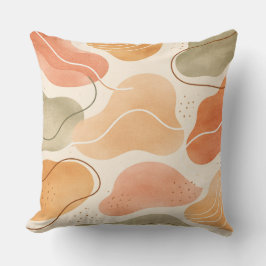 Boho Abstract Organic Shape Pillow - Earthy Kissen