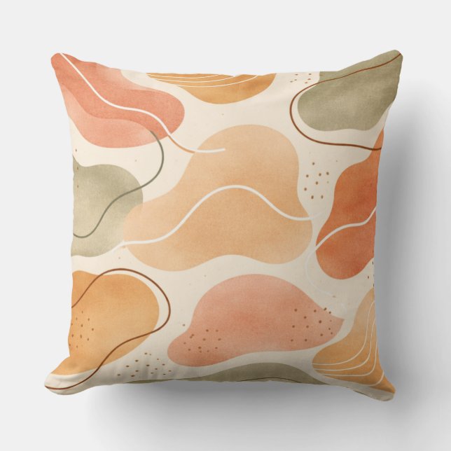 Boho Abstract Organic Shape Pillow - Earthy Kissen (Vorderseite)