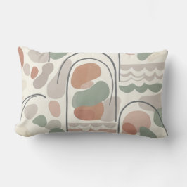 Boho Abstract Organic Shape Pillow - Earthy Lendenkissen