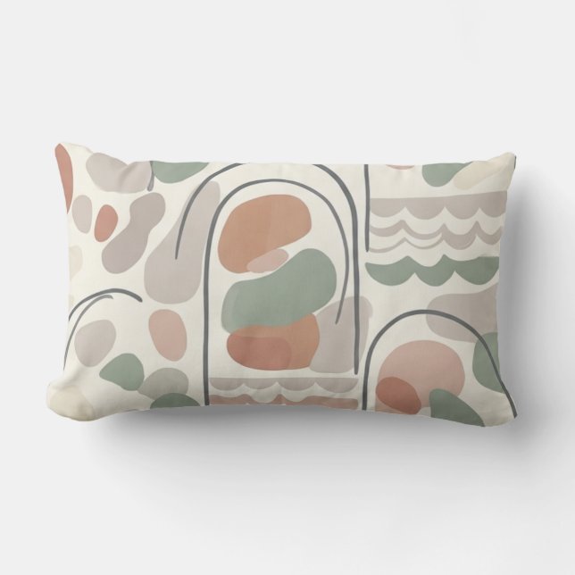 Boho Abstract Organic Shape Pillow - Earthy Lendenkissen (Vorderseite)
