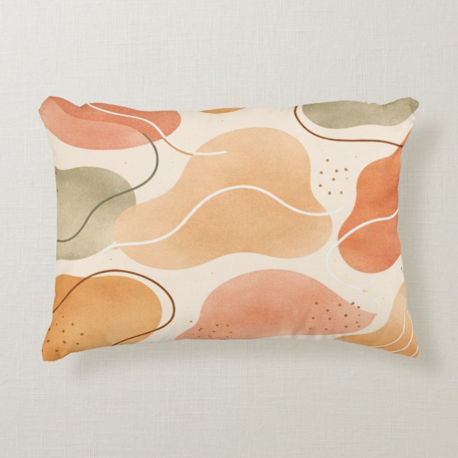 Boho Abstract Organic Shape Pillow - Earthy Terrac Dekokissen (Vorderseite)