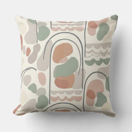 Boho Abstract Organic Shape Pillow - Earthy Terrac Kissen