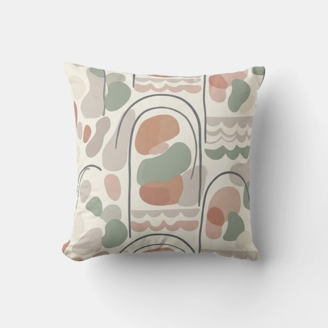Boho Abstract Organic Shape Pillow - Earthy Terrac Kissen (Vorderseite)