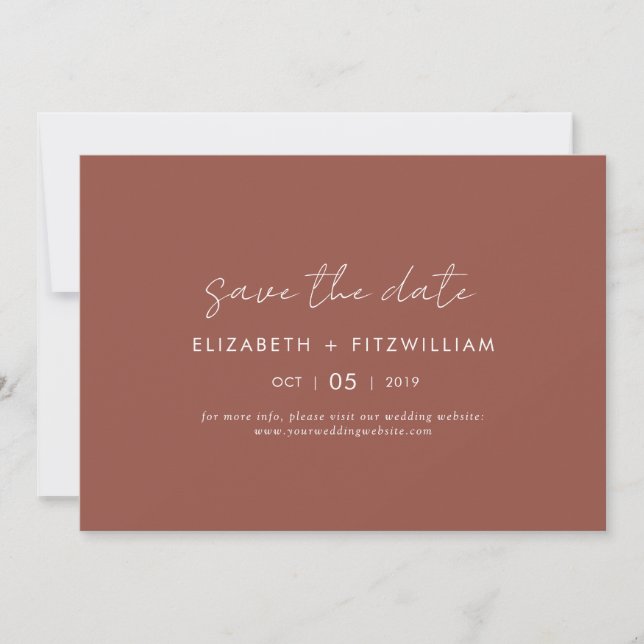 Boho Abstract | Rust Ahorn Horizontal  Save The Date (Vorderseite)