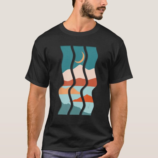 Boho Abstract s Landscape s Subtle Modern Art T-Shirt (Vorderseite)