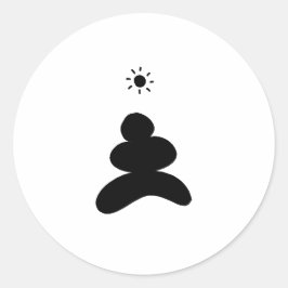 Boho abstract Stone and Sun Runder Aufkleber