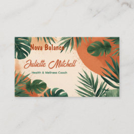 Boho Abstract Terracotta Tropical Business Card Visitenkarte