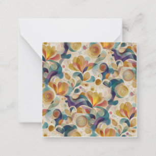 Boho Abstract Watercolor Blumenstrudel Gold Karte 