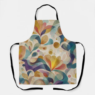 Boho-Abstract-Watercolor-Floral-Swirbel-Gold-Türki Schürze