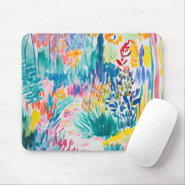 Boho Abstract Wildflower Garden Mousepad