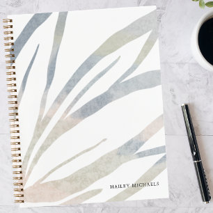 Boho Abstracte Blätter mit personalisiertem Namen Notizbuch