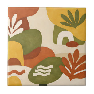 Boho-Abstracte Botanische Kunst Fliese