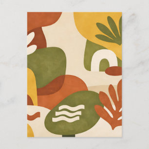 Boho-Abstracte Botanische Kunst Postkarte