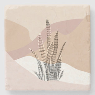 Boho-Abstracte moderne Sukkulente Steinuntersetzer