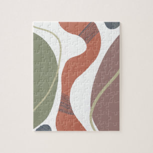 Boho-Abstracte Organische Natürliche Töne Formen Puzzle