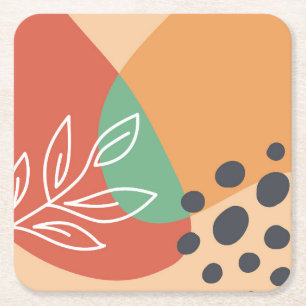 Boho abstrakt Artwork Rechteckiger Pappuntersetzer