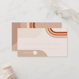 Boho Abstrakt Beige Platzkarten
