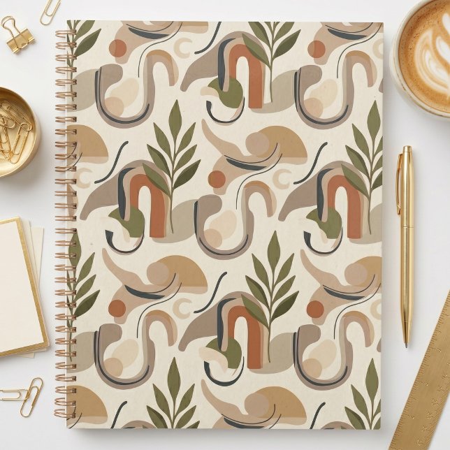 Boho Abstrakt Botanischer Notizbuchcover Hintergru Planer (Von Creator hochgeladen)