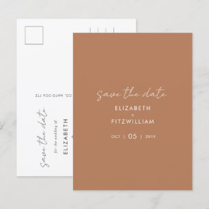 Boho Abstrakt   Caramel Mocha Save the Date Postkarte