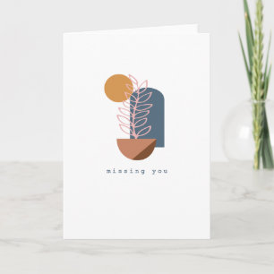 Boho Abstrakt Erdig Botanisch Vermisse Dich Blank Karte