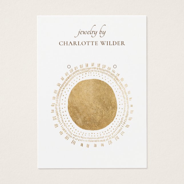 Boho Abstrakt Gold Circle Earring Display Card (Vorderseite)
