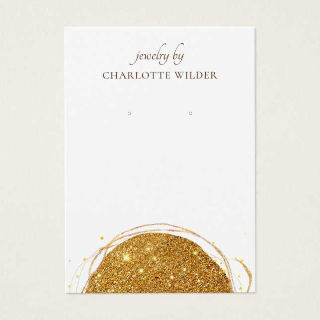 Boho Abstrakt Gold Glitzer Circle Earring Display (Vorderseite)