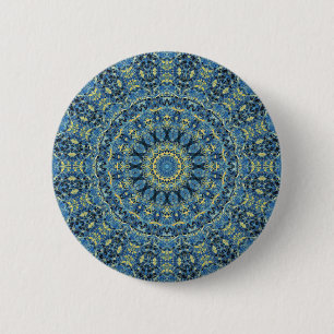 Boho Abstrakt Groovy Van Gogh Starry Night Mandala Button