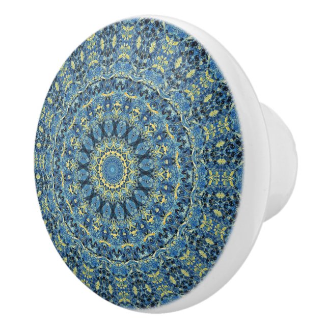 Boho Abstrakt Groovy Van Gogh Starry Night Mandala Keramikknauf (Rechts)