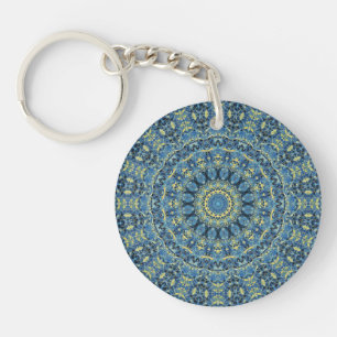 Boho Abstrakt Groovy Van Gogh Starry Night Mandala Schlüsselanhänger