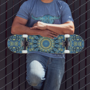 Boho Abstrakt Groovy Van Gogh Starry Night Mandala Skateboard