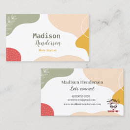 Boho Abstrakt Hair Stylist Business Cards Visitenkarte